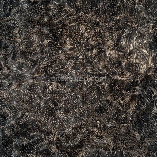 Seamless 3D PBR Texture of Dark Brushed Leather with Irregular Fur-Like Grain and Soft Matte Finish