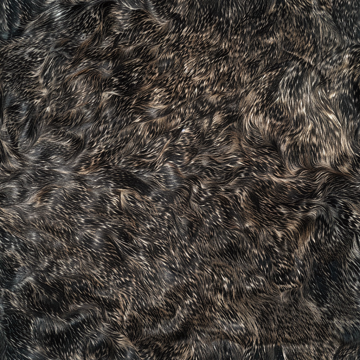 Dark Brushed Leather with Irregular Fur-Like Grain and Soft Matte Finish seamless PBR texture preview