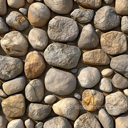 Stone Texture of Smooth River Pebble Stones with Natural Earth Tones seamless Stone PBR texture