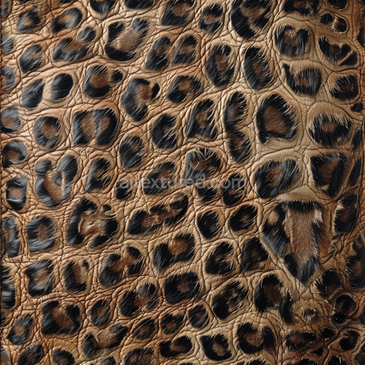 Seamless 3D Leopard Print Fur Leather PBR Texture with Distinctive Fur Pattern and Natural Grain
