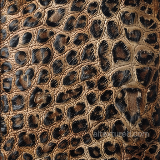 Leopard Print Fur Leather PBR Texture with Distinctive Fur Pattern and Natural Grain seamless Leather PBR texture