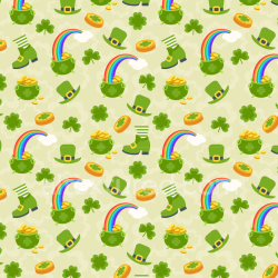 seamless Seamless 3D PBR Texture with St Patrick's Symbols and Rainbow Motifs texture 8k free download PBR