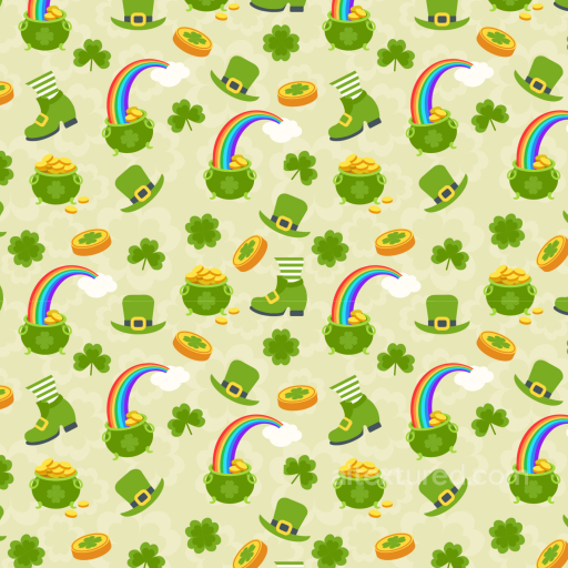 with St Patrick's Symbols and Rainbow Motifs seamless St patrick digital paper bundle PBR texture