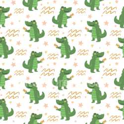 Pattern Bundle - Seamless 3D Pattern PBR Texture Featuring Cute Green Crocodile Cartoon Motifs with Playfu… texture preview