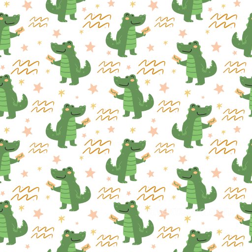Pattern PBR Texture Featuring Cute Green Crocodile Cartoon Motifs with Playful Stars and… seamless Pattern Bundle PBR texture