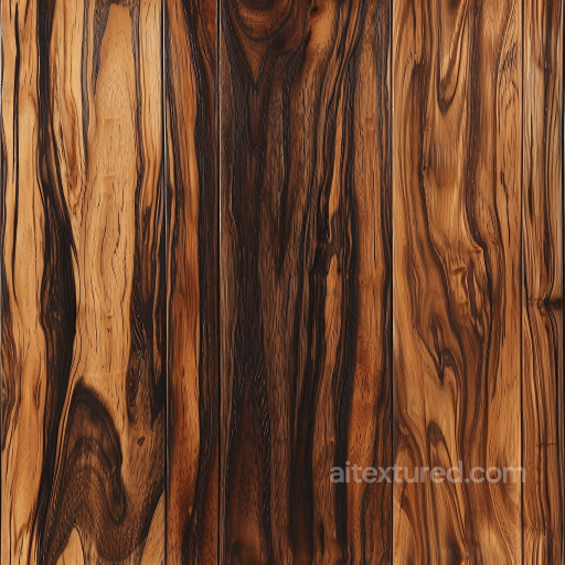 Dark Zebrawood Wood Floor PBR Texture with Rich Grain Patterns seamless Wood PBR texture
