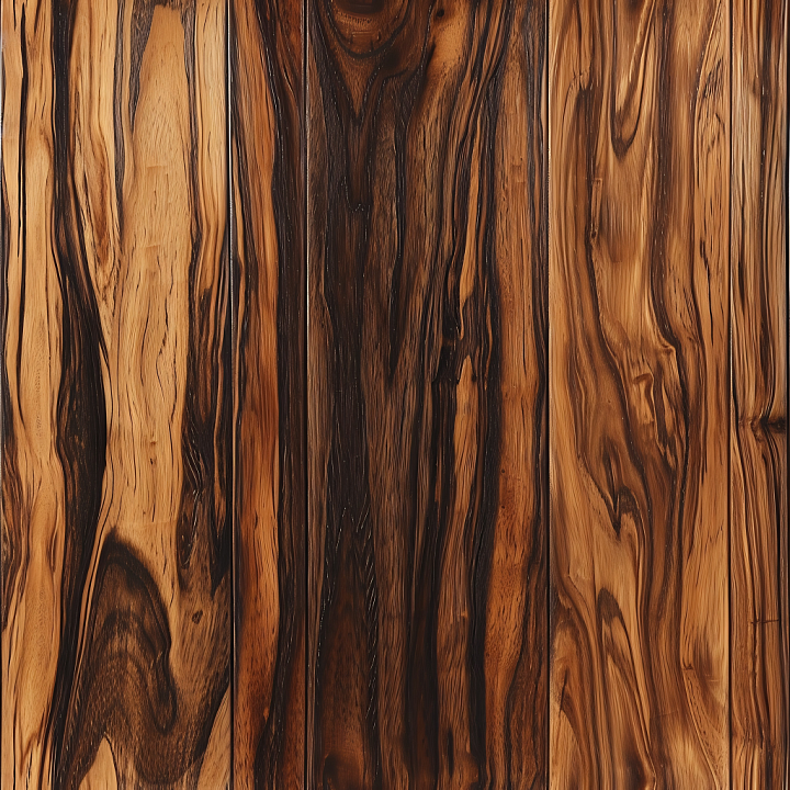 Dark Zebrawood Wood Floor with Rich Grain Patterns seamless PBR texture preview
