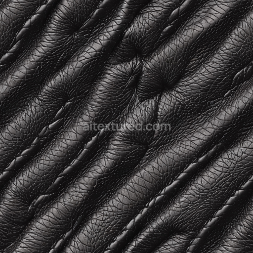 Seamless 3D PBR Texture of Wrinkled Black Leather with Deep Grain and Glossy Finish