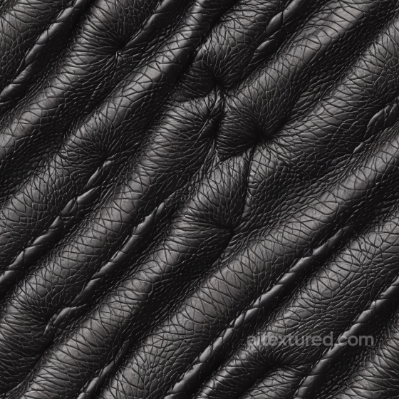 Wrinkled Black Leather Seamless Texture with Deep Grain and Glossy Finish Leather texture preview