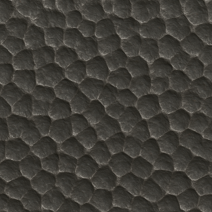 Hammered Iron Irregular Dents seamless PBR texture preview