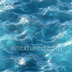 seamless Seamless 3D PBR Water Texture Featuring Stylized Ocean Surface with Bright Reflections texture 8k free download PBR
