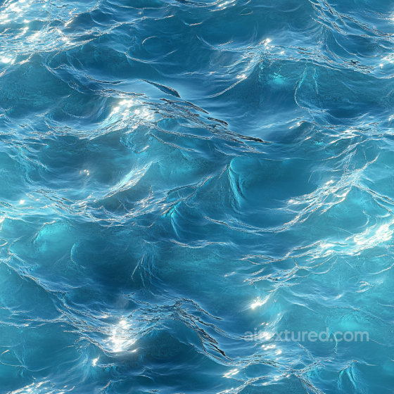 Water Texture Featuring Stylized Ocean Surface with Bright Reflections Water texture preview