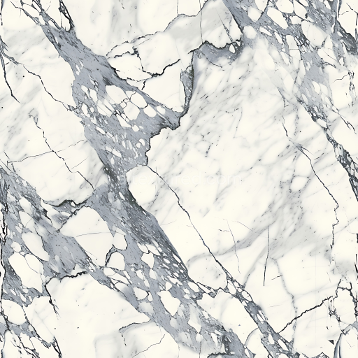 Seamless 3D Bianco Lasa White Marble PBR Texture with Bold Grey Veins