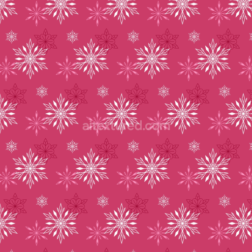 Seamless 3D PBR Christmas Pink Fabric Texture with White Snowflake Pattern