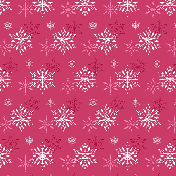 Christmas Pink Fabric with White Snowflake Pattern seamless PBR texture preview