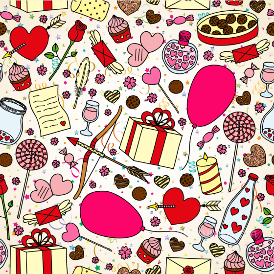 Birthday Party Themed Illustration Texture with Colorful Gifts and Candies Birthday texture preview