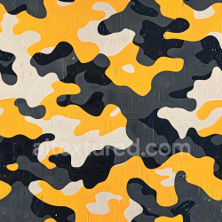 seamless Seamless 3D Urban Camouflage PBR Texture with Yellow, Black, and Beige Organic Blobs texture 8k free download PBR