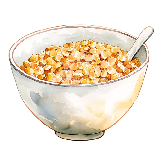 Watercolor Sorghum Cereal Bowl Breakfast Illustration