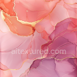 seamless Seamless 3D Alcohol Ink PBR Texture with Pink and Gold Fluid Waves texture 8k free download PBR