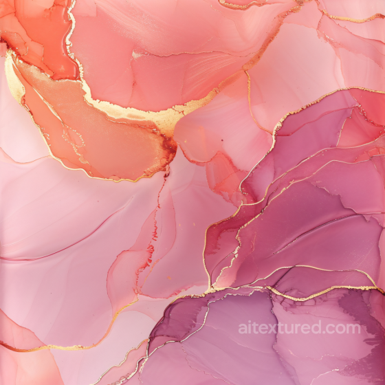 Alcohol Ink PBR Texture with Pink and Gold Fluid Waves Alcohol ink texture preview