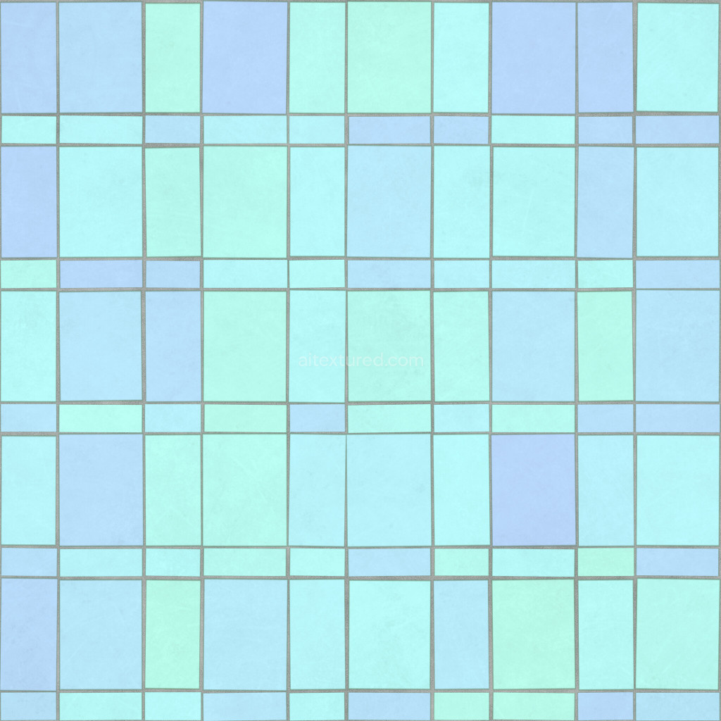 Seamless PBR tile texture in blue and green shades