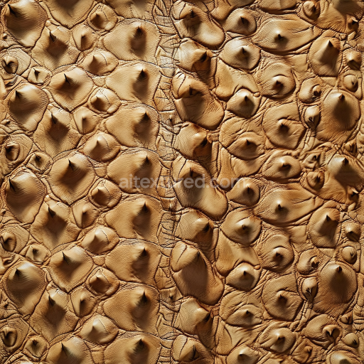 Seamless 3D PBR Vintage Studded Tan Leather Texture with Distinctive Natural Grain and Wrinkles