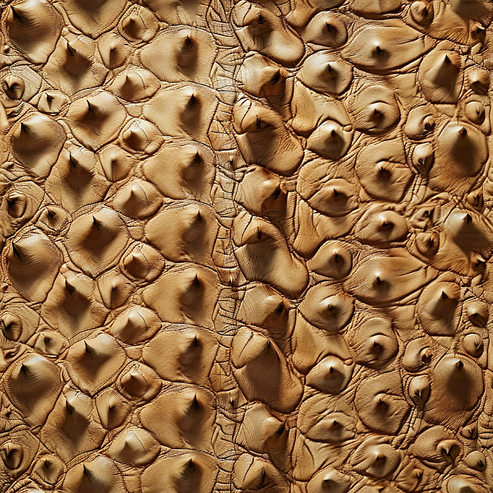 Vintage Studded Tan Leather with Distinctive Natural Grain and Wrinkles seamless PBR texture preview