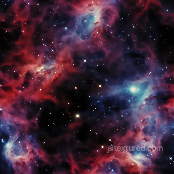 Space PBR Texture Featuring a Vibrant Nebula with Cosmic Gas Clouds and Starfield Star, space, planets texture preview