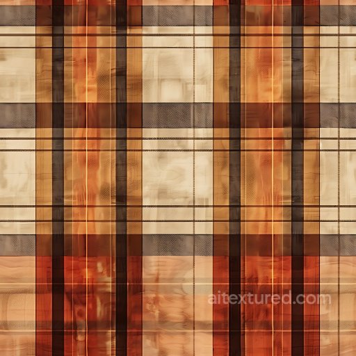 Seamless 3D PBR Texture of Warm Earthy Brown and Beige Plaid Fabric texture preview
