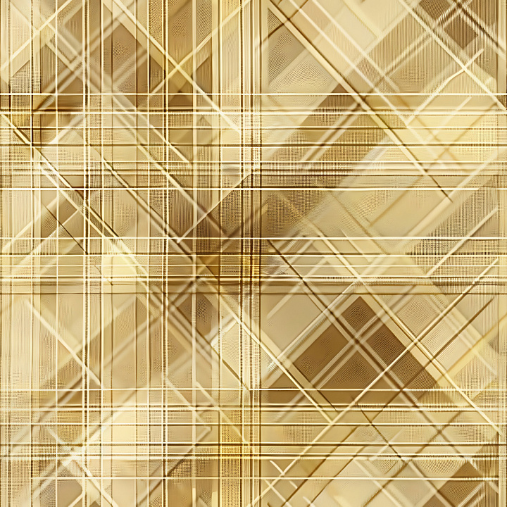 Gold Plaid Metal with Geometric Grid Pattern seamless PBR texture preview
