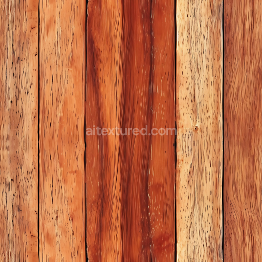 Seamless 3D PBR Texture of Reclaimed Wood Floor with Knots and Natural Grain