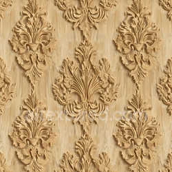 seamless Seamless 3D Wood PBR Texture Featuring Ornate Carved Panels in Light Wood texture 8k free download PBR