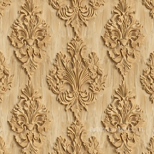Wood PBR Texture Featuring Ornate Carved Panels in Light Wood seamless Wood PBR texture