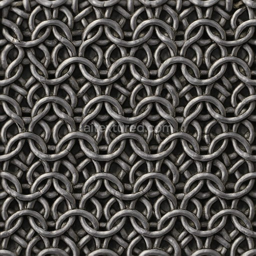 Seamless 3d texture pbr 8k of riveted links chainmail armor fabric