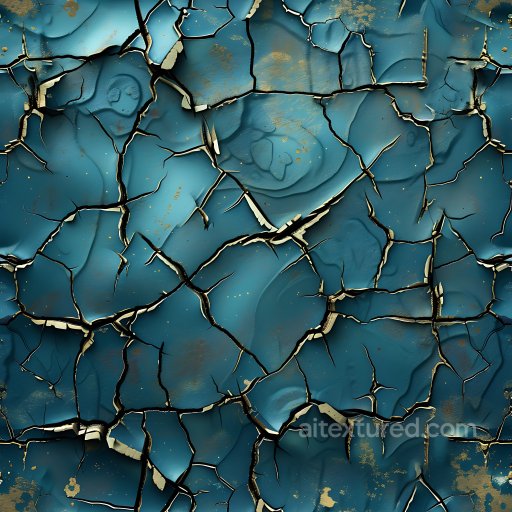 Cracked Teal Paint Texture With Gold Flake Accents seamless Cracked & Holes PBR texture