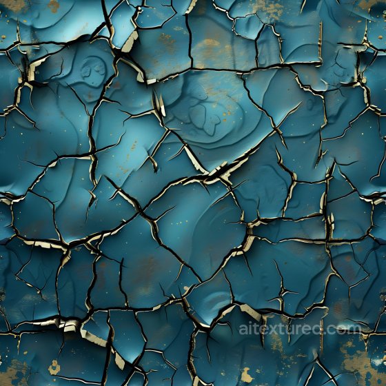 Cracked Teal Paint Texture With Gold Flake Accents Cracked & Holes texture preview