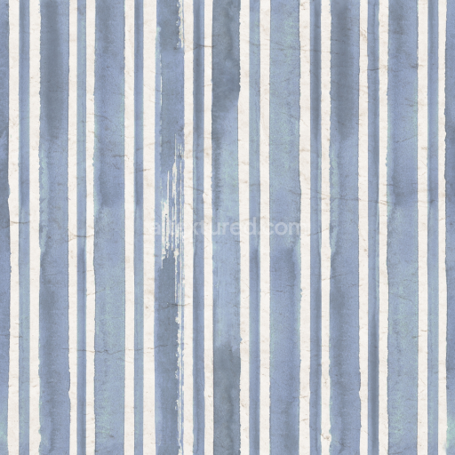 Seamless 3D PBR Texture of Watercolor Blue and White Stripes Fabric