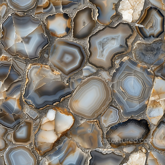 Polished Agate Stone PBR Texture with Natural Banding and Inclusions Stone texture preview