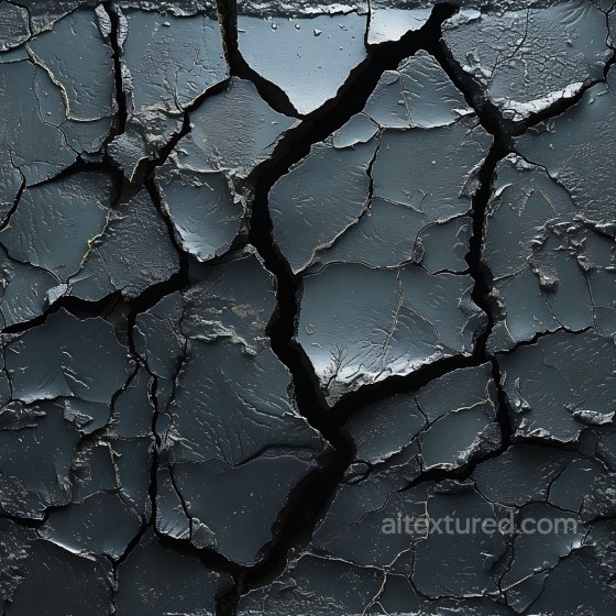 Cracked Dark Asphalt Texture with Deep Fissures and Rough Flaking Surface Cracked & Holes texture preview