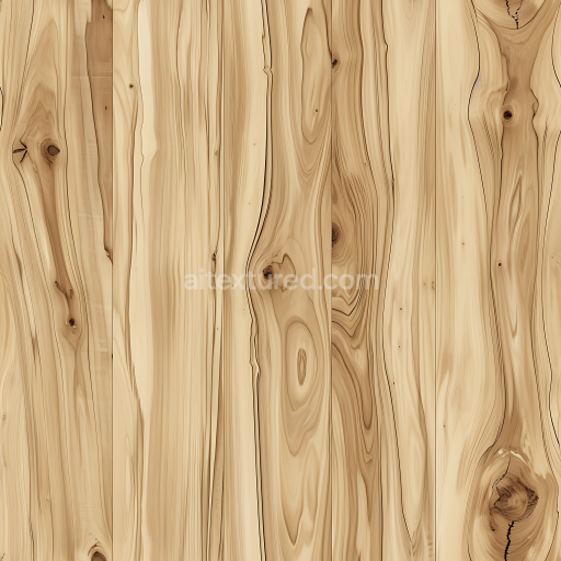 Seamless 3D Light Knotty Pine Wood Planks PBR Texture with Natural Knots and Grain