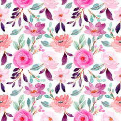 seamless Seamless 3D PBR Watercolor Pink Flower Fabric Texture with Floral Pattern texture 8k free download PBR