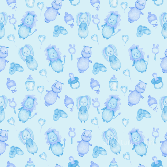 Light Blue Watercolor Baby Boy Toys Pattern Seamless Texture Baby Boy texture preview
