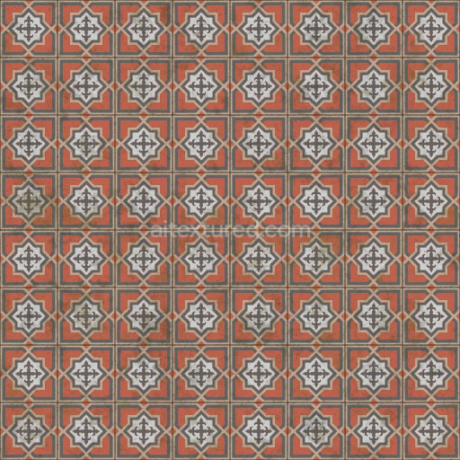 Retro Asian Floor Tile Texture | Free PBR