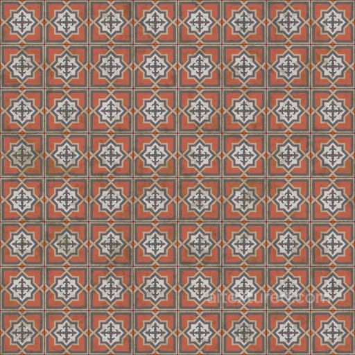 Retro Asian Floor Tile Texture | Free PBR seamless Tile PBR texture