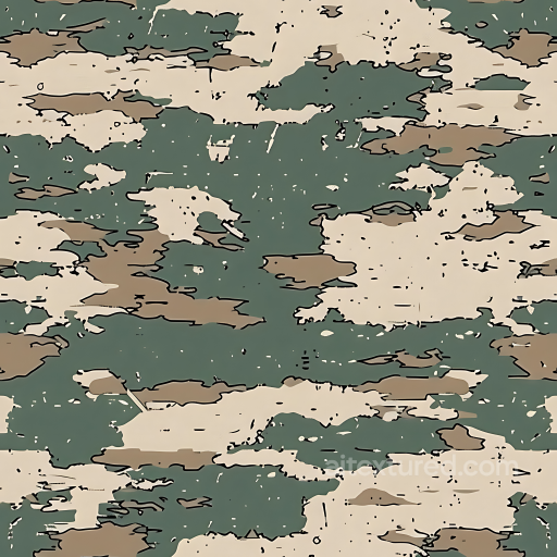 Woodland Camouflage PBR Texture with Organic Earth Tones and Abstract Patches seamless Color Camouflage PBR texture