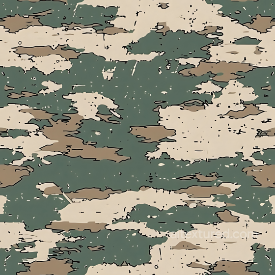 Woodland Camouflage PBR Texture with Organic Earth Tones and Abstract Patches Color Camouflage texture preview