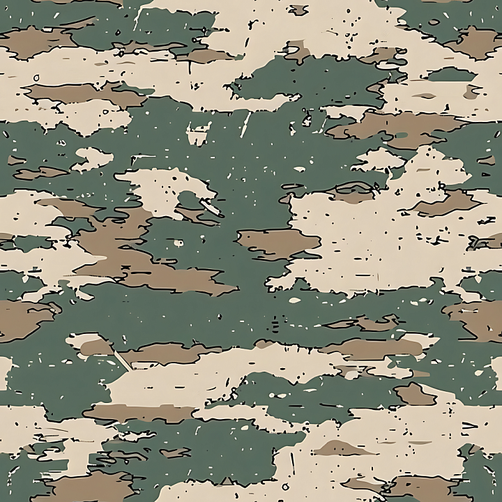 Woodland Camouflage with Organic Earth Tones and Abstract Patches seamless PBR texture preview
