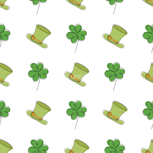 Seamless 3D PBR St Patrick Hat and Shamrock Pattern Texture