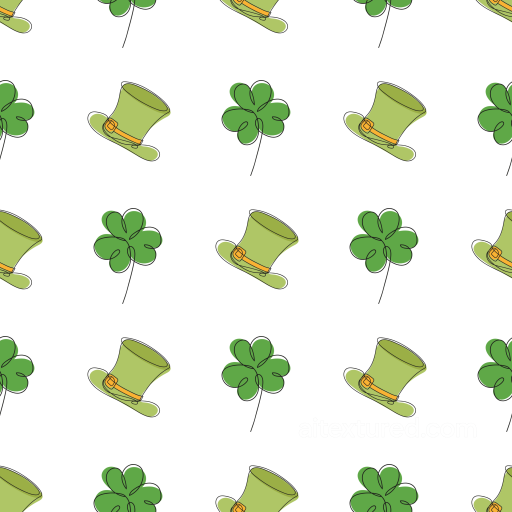 St Patrick Hat and Shamrock Pattern Texture seamless St patrick PBR texture