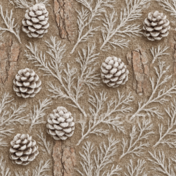 seamless Seamless 8k PBR 3d Texture of Snowy Pinecone Natural Winter Holiday Surface texture 8k free download PBR